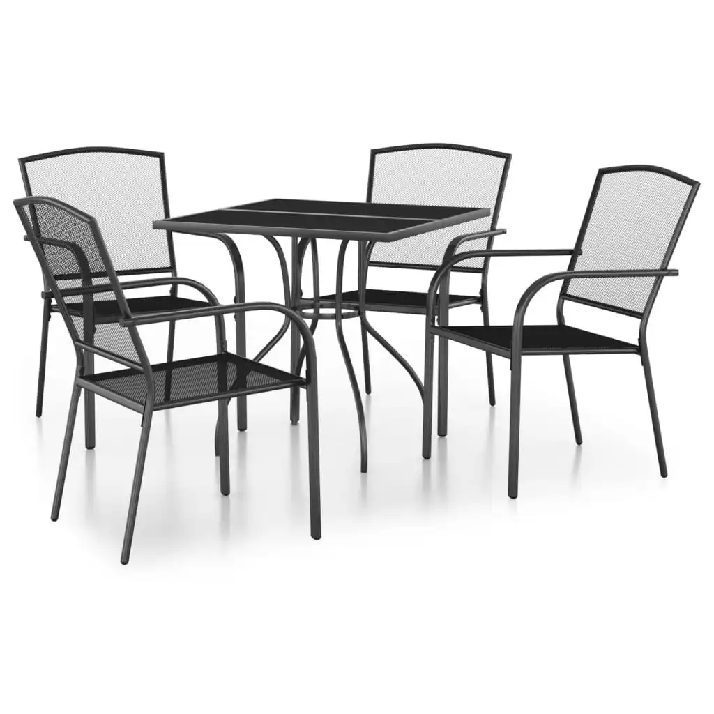 5 Piece Garden Dining Set Anthracite Steel 3187966