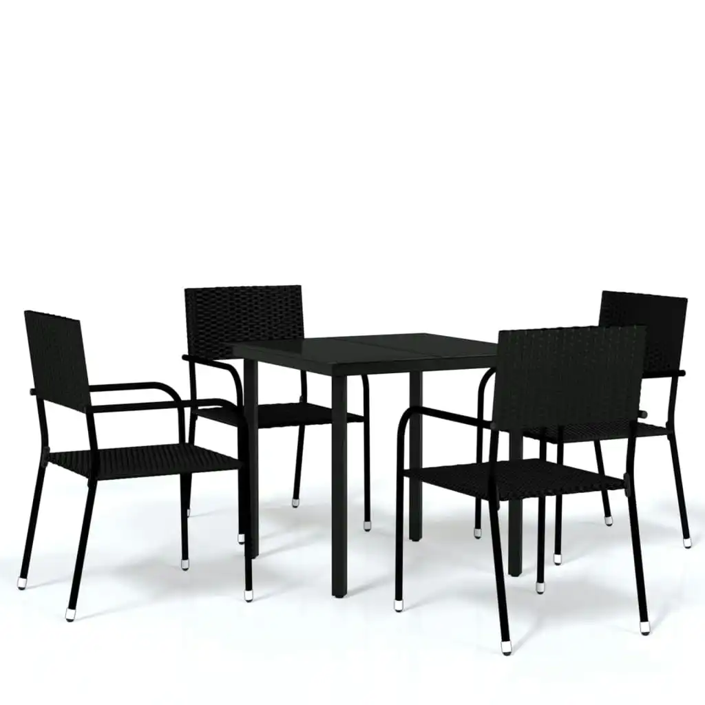 5 Piece Garden Dining Set Black 3099578