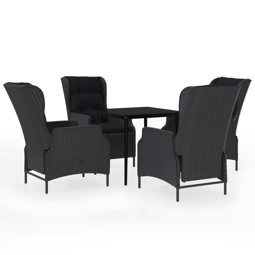 5 Piece Garden Dining Set Dark Grey 3099656