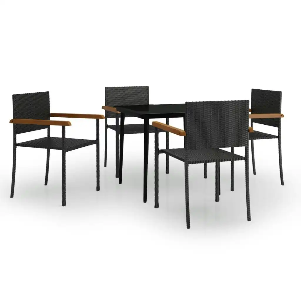 5 Piece Garden Dining Set Black 3099420