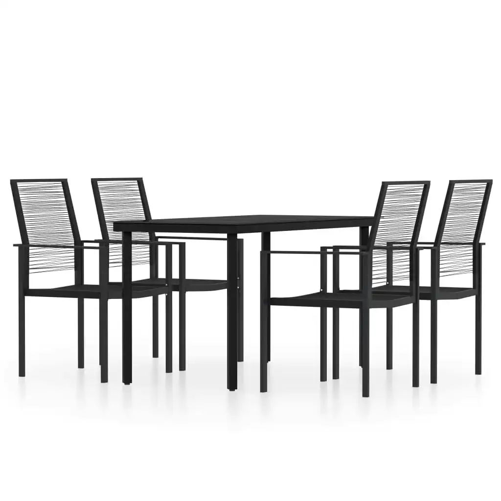 5 Piece Garden Dining Set Black 3099199