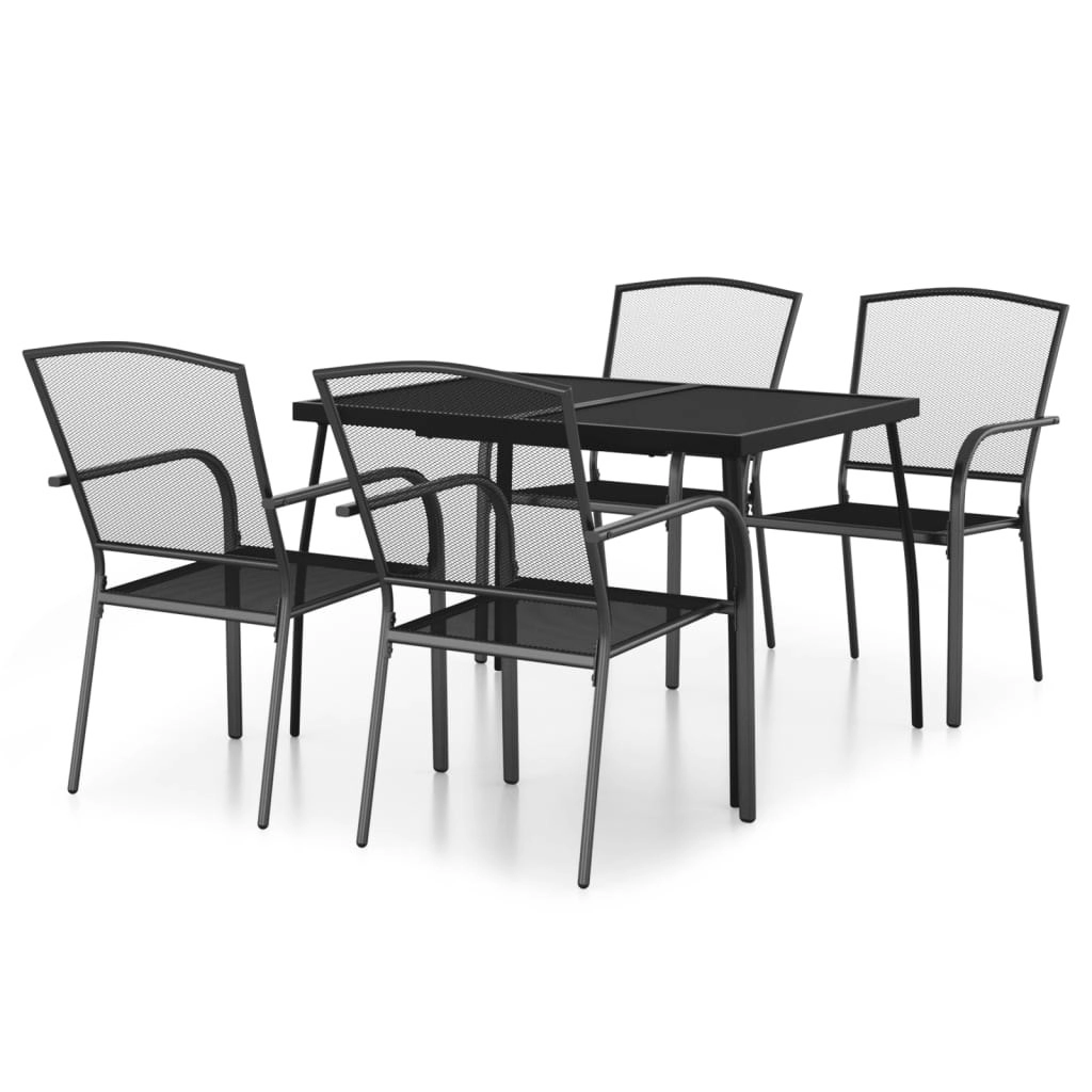 5 Piece Garden Dining Set Anthracite Steel 3187970