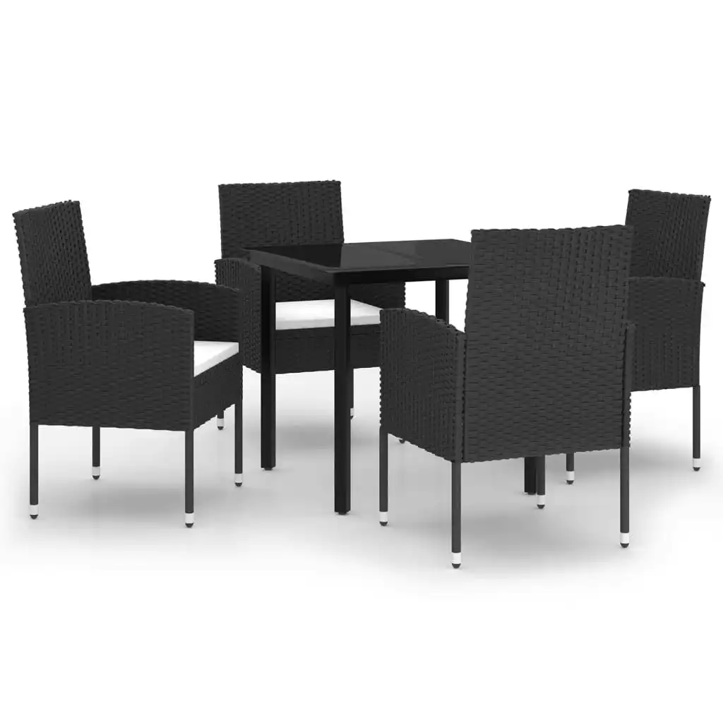 5 Piece Garden Dining Set Black 3099602