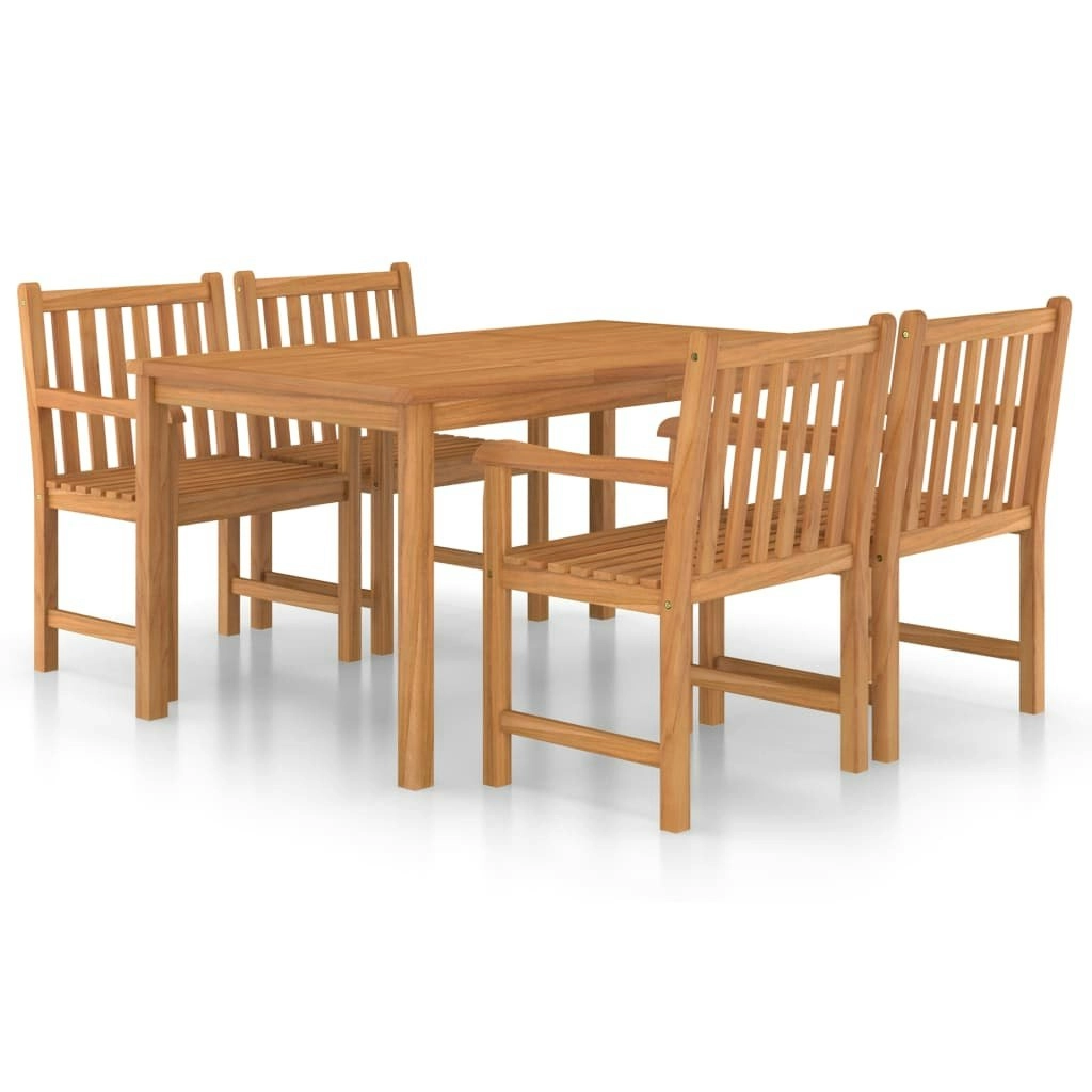 5 Piece Garden Dining Set Solid Teak Wood 3059935