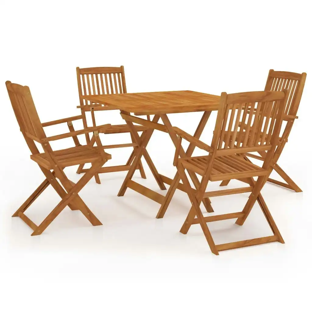 5 Piece Folding Garden Dining Set Solid Acacia Wood 3058261