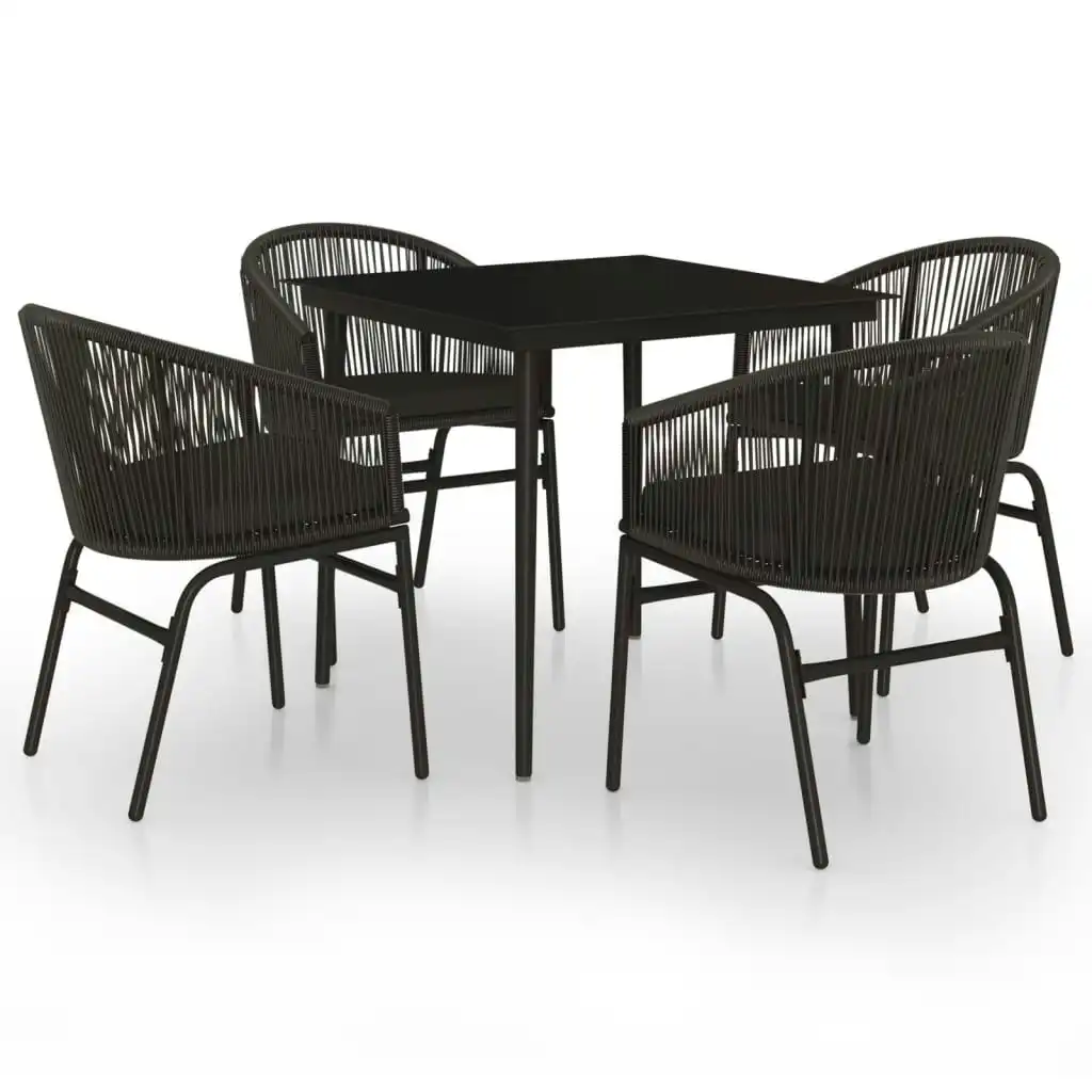 5 Piece Garden Dining Set Black 3099240