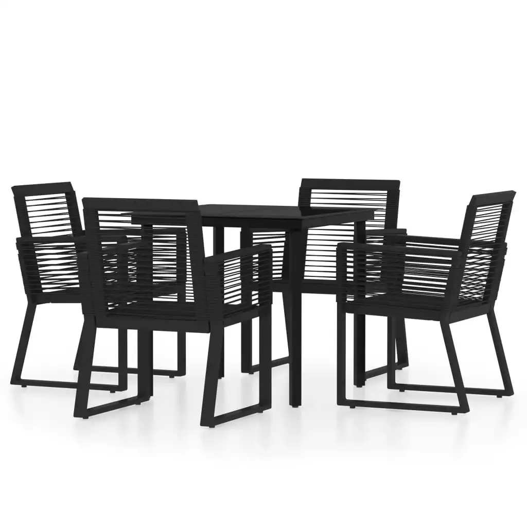 5 Piece Garden Dining Set Black 3099150