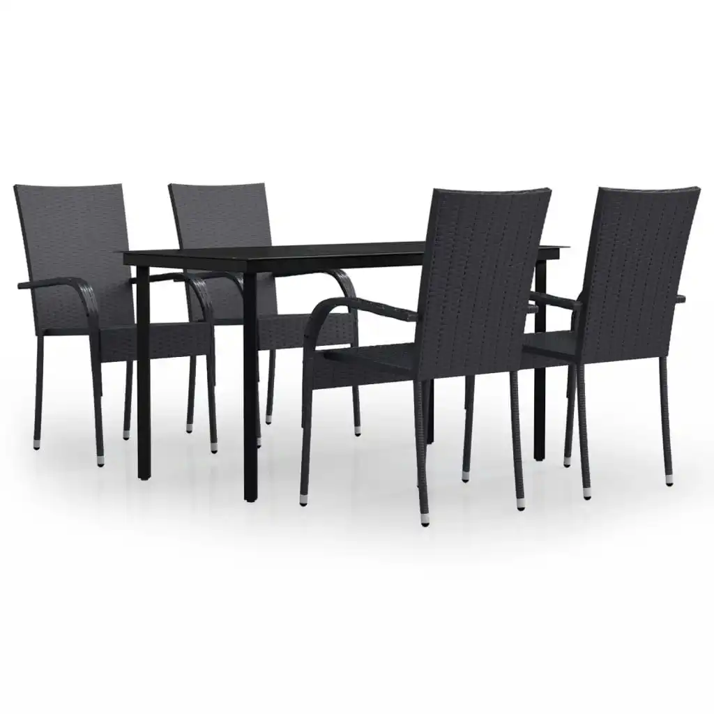 5 Piece Outdoor Dining Set Black 3099379