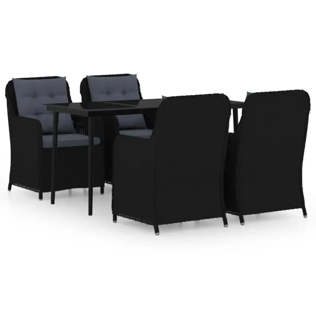 5 Piece Garden Dining Set Black 3099573