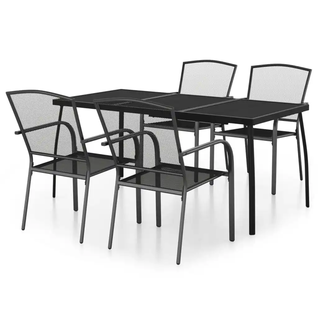 5 Piece Garden Dining Set Anthracite Steel 3187972