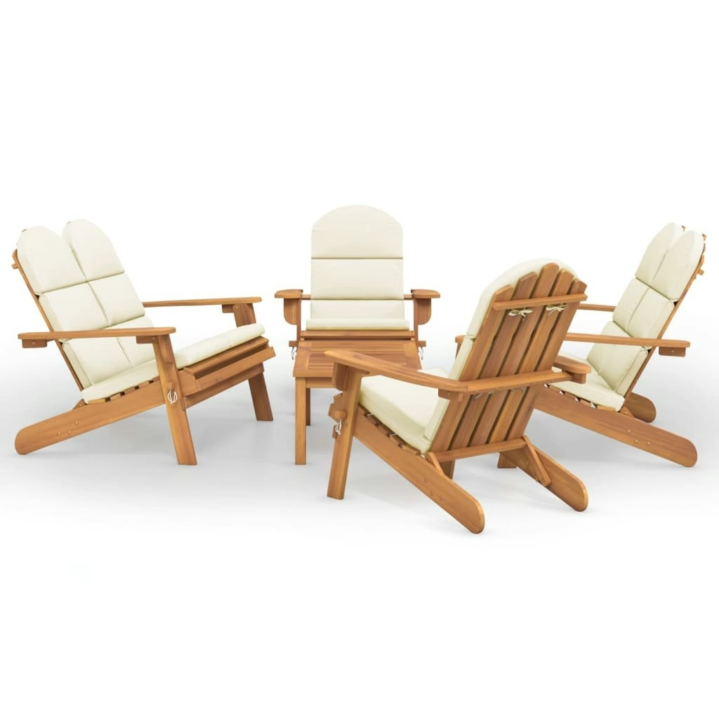 5 Piece Adirondack Garden Lounge Set Solid Wood Acacia 3152137