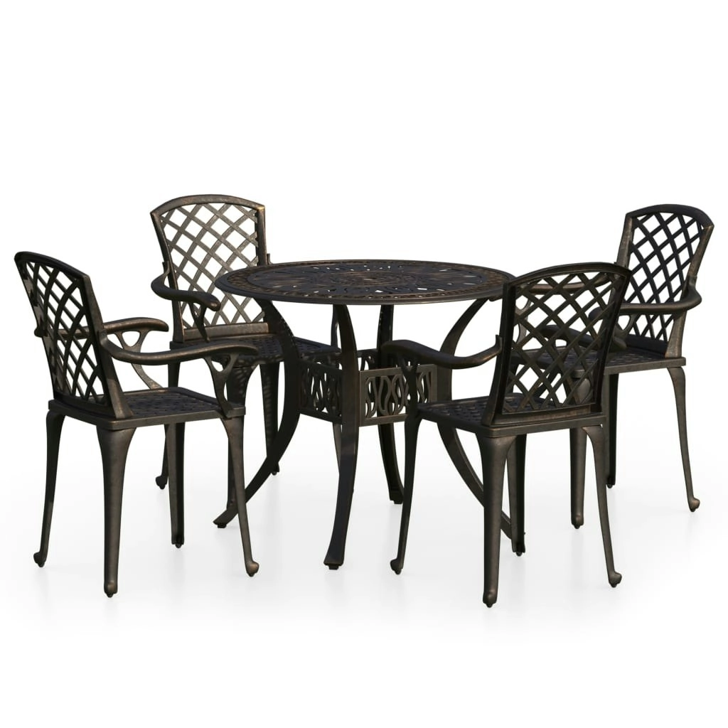 5 Piece Bistro Set Cast Aluminium Bronze 3070610