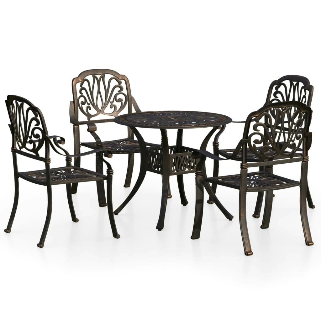 5 Piece Bistro Set Cast Aluminium Bronze 3070601