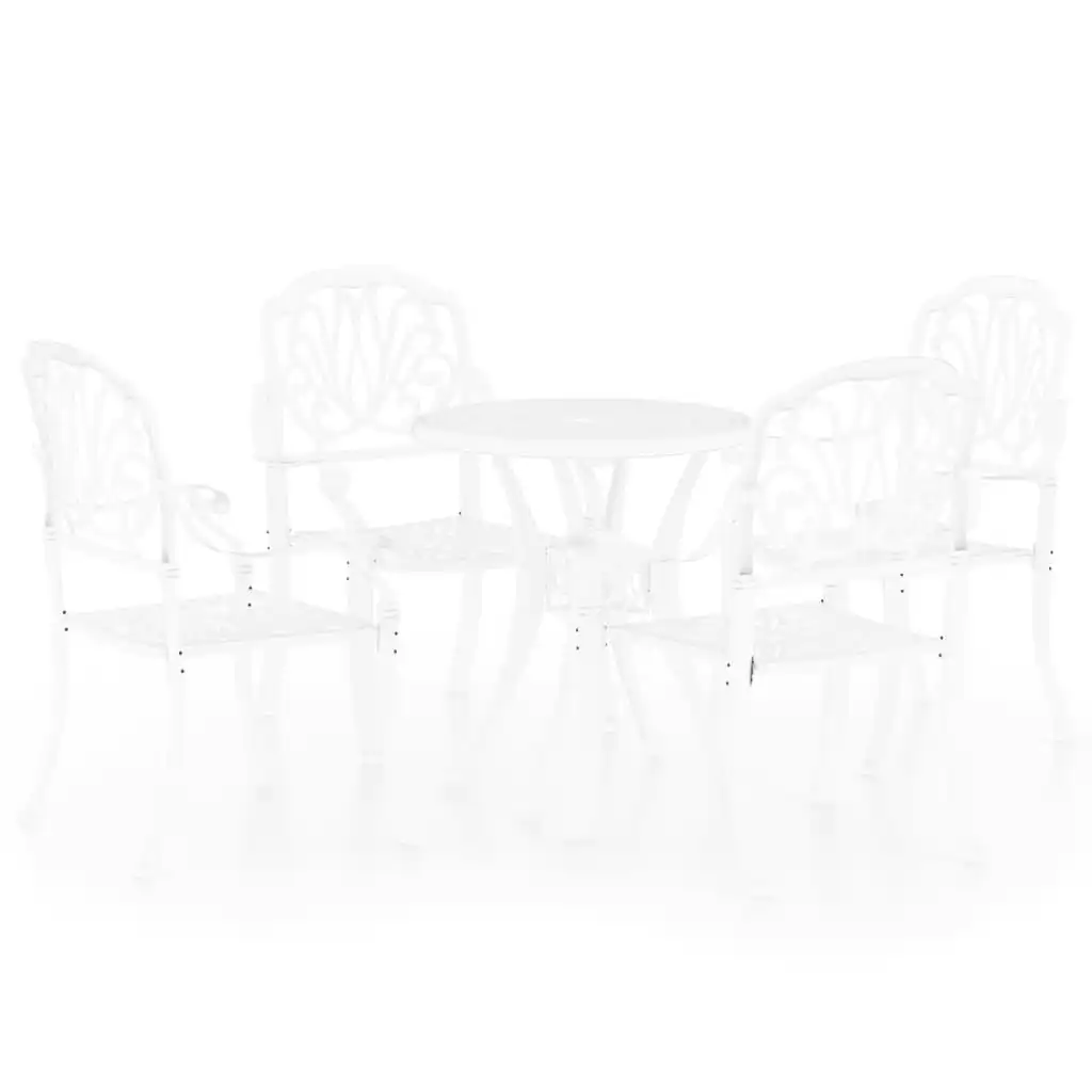 5 Piece Bistro Set Cast Aluminium White 3070600