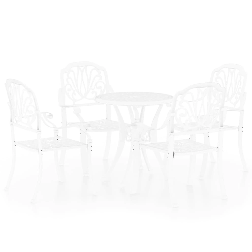 5 Piece Bistro Set Cast Aluminium White 3070600