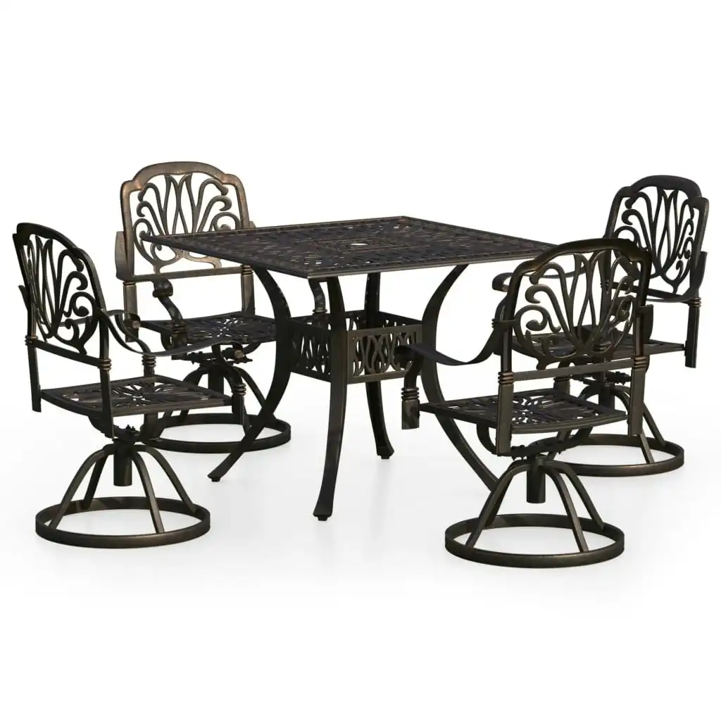 5 Piece Bistro Set Cast Aluminium Bronze 3070622