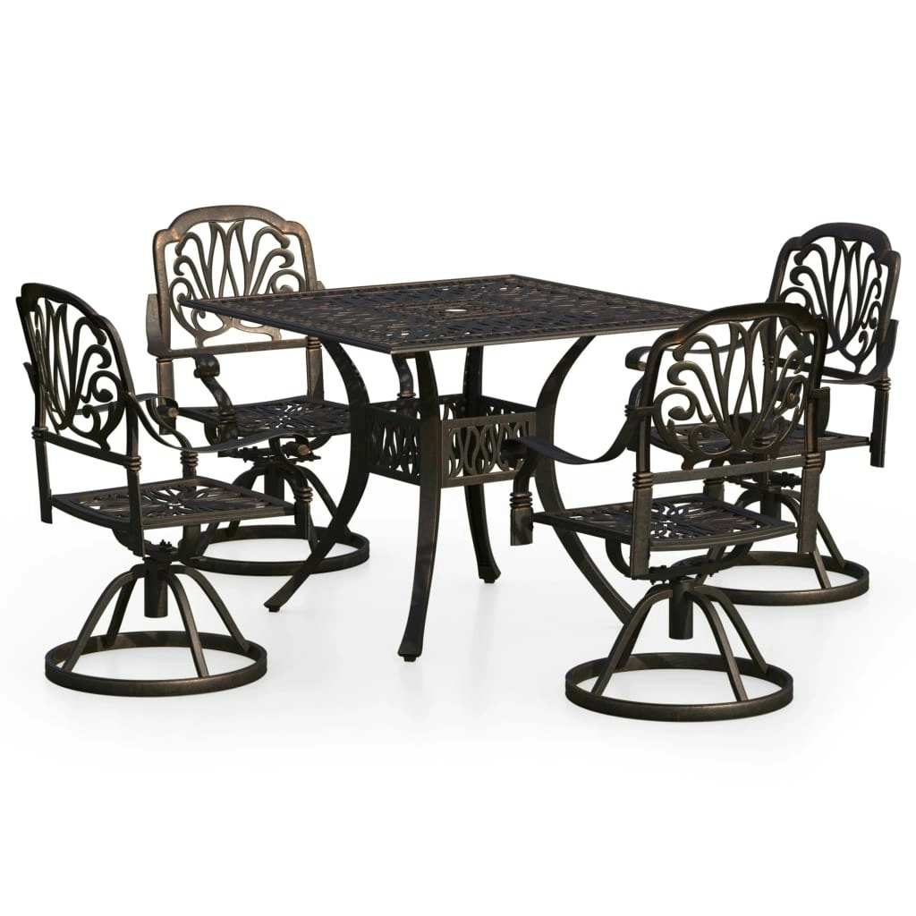 5 Piece Bistro Set Cast Aluminium Bronze 3070622