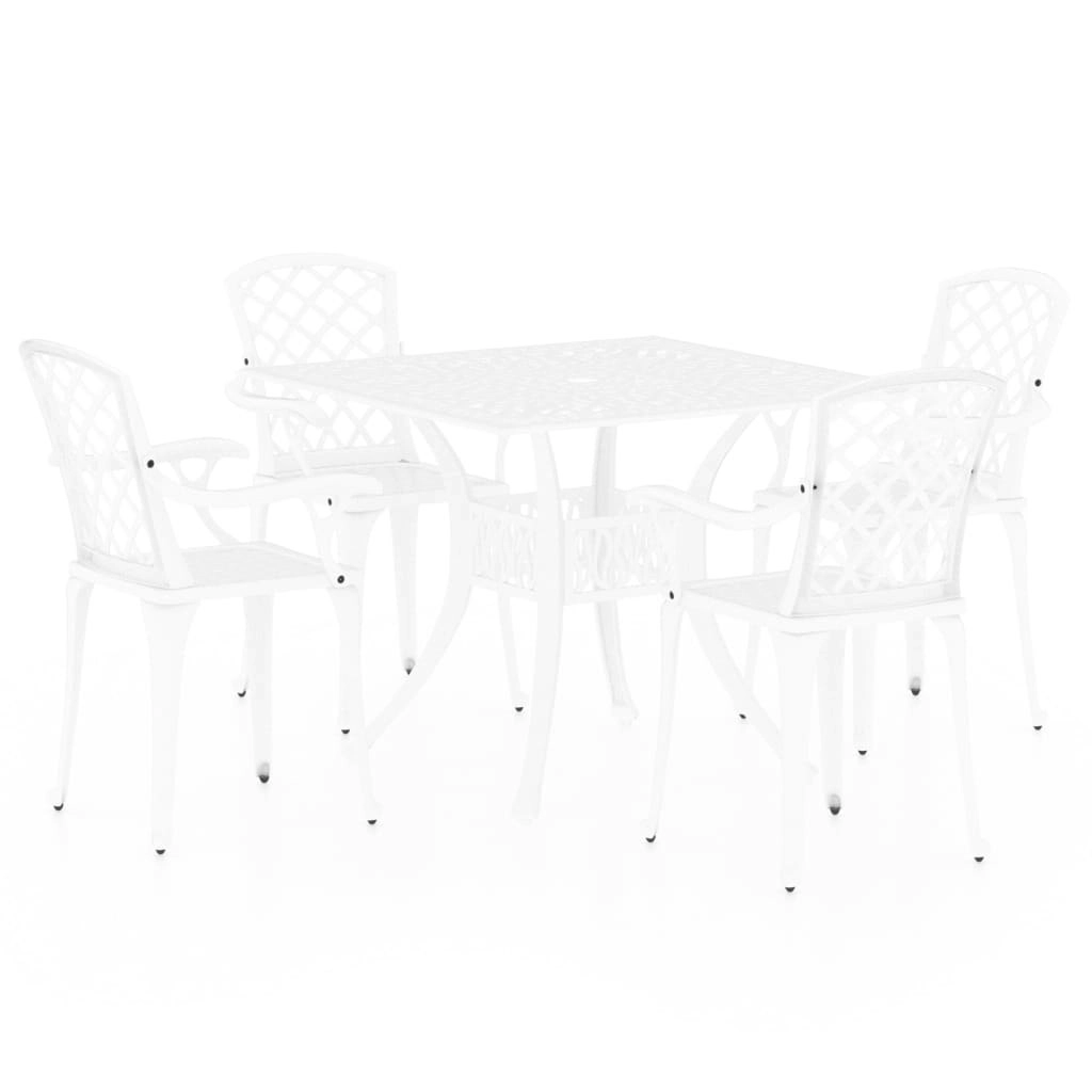 5 Piece Bistro Set Cast Aluminium White 3070615