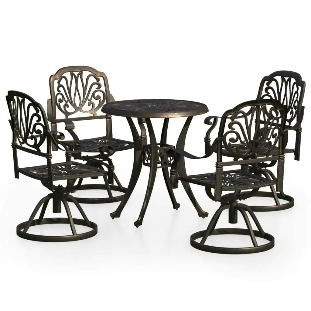 5 Piece Bistro Set Cast Aluminium Bronze 3070616