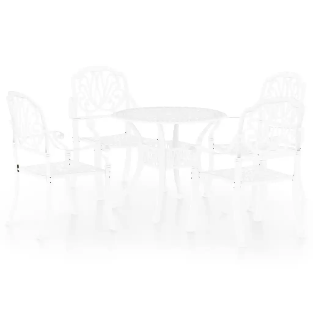 5 Piece Bistro Set Cast Aluminium White 3070603