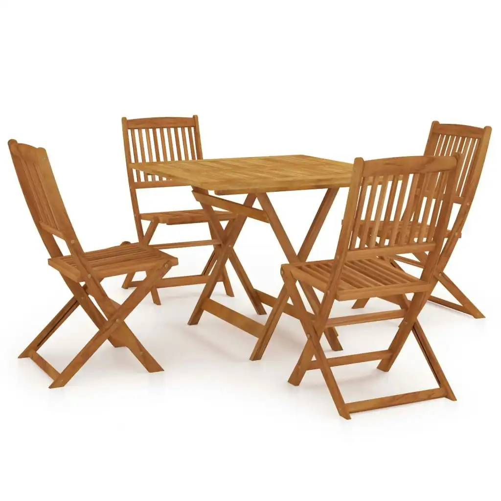 5 Piece Folding Garden Dining Set Solid Acacia Wood 3058262