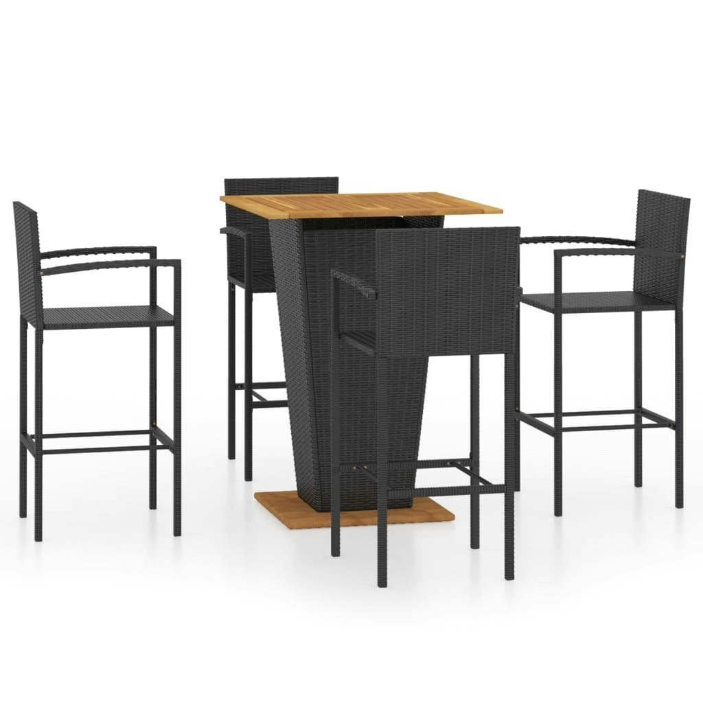 5 Piece Garden Bar Set Black 3064870