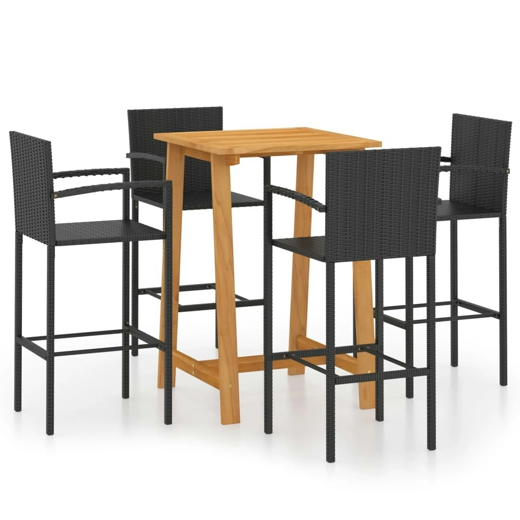 5 Piece Garden Bar Set Black 3067956