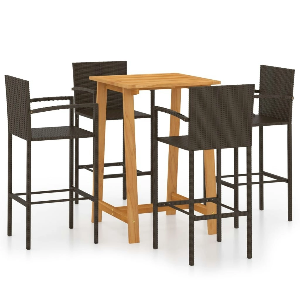 5 Piece Garden Bar Set Brown 3067955