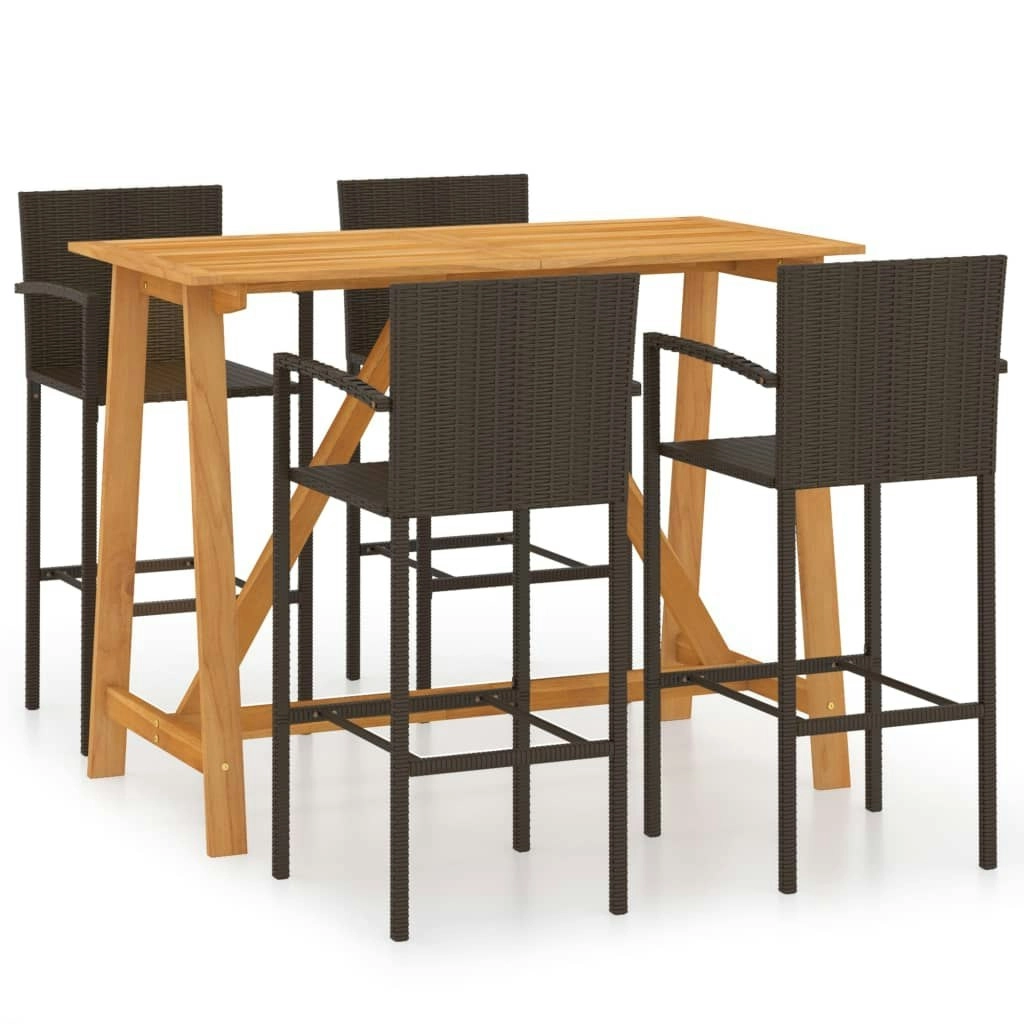 5 Piece Garden Bar Set Brown 3067968