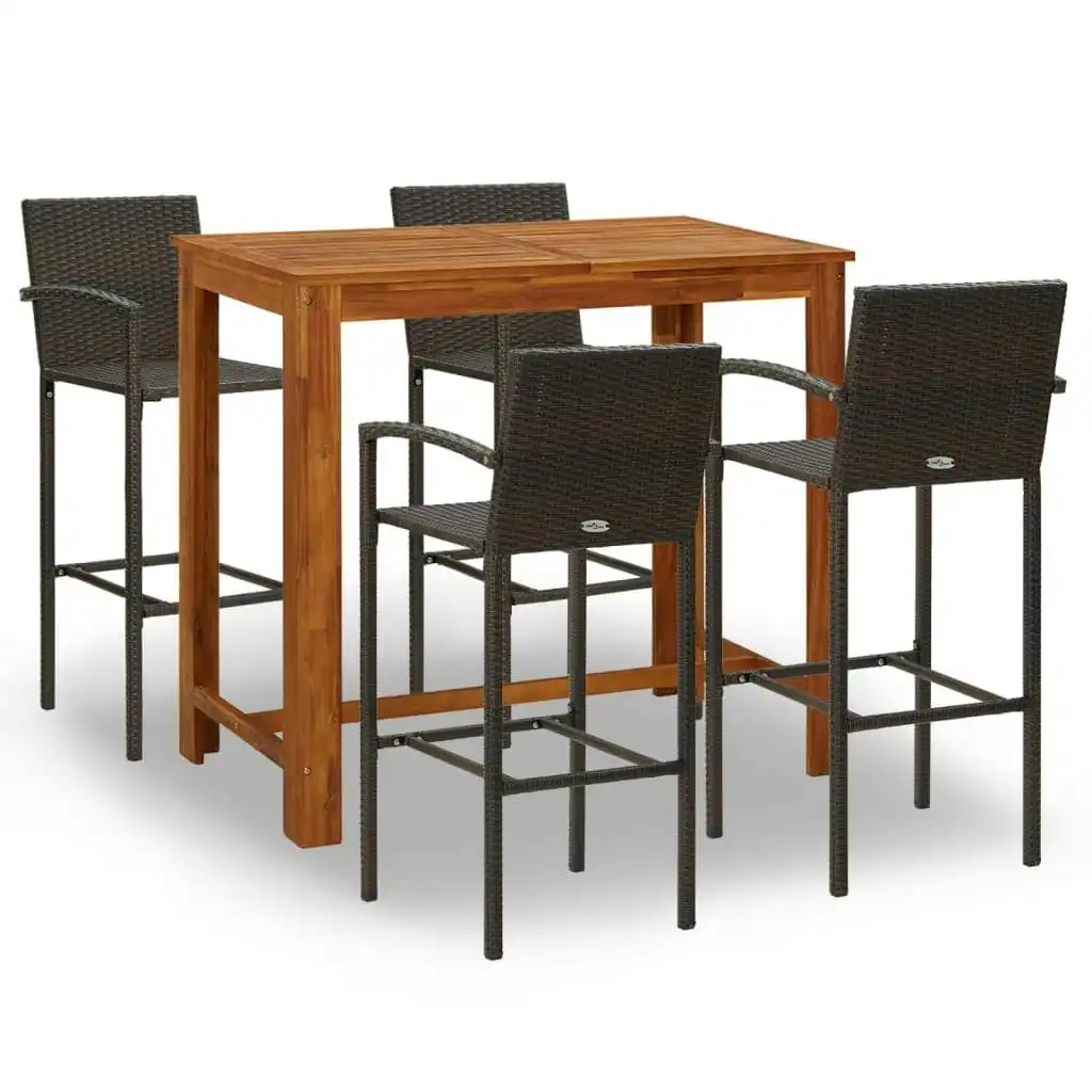 5 Piece Garden Bar Set Brown 3068000