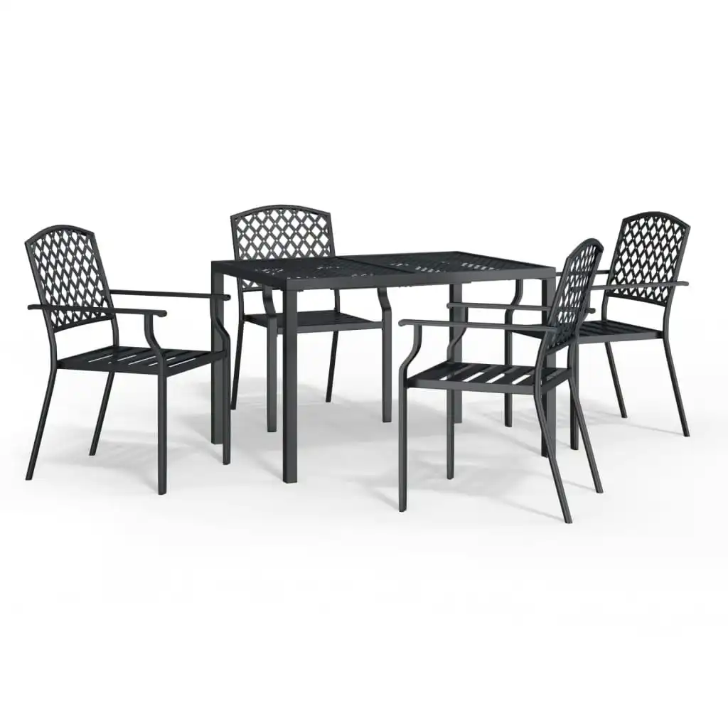 5 Piece Garden Dining Set Anthracite Steel 3188002