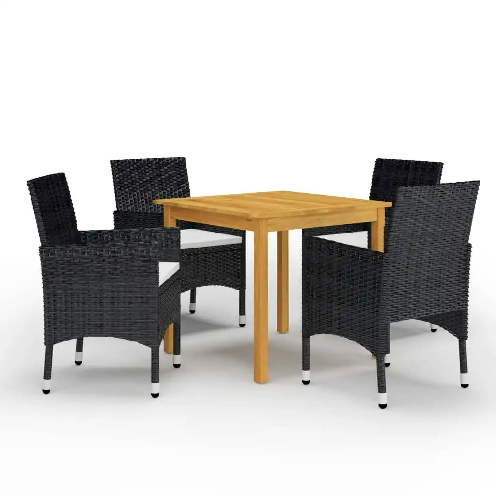 5 Piece Garden Dining Set Black 3067671