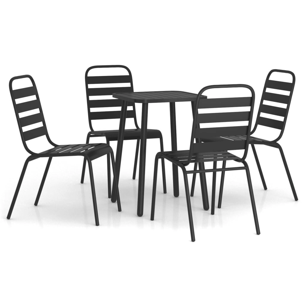 5 Piece Garden Dining Set Anthracite Steel 3187986