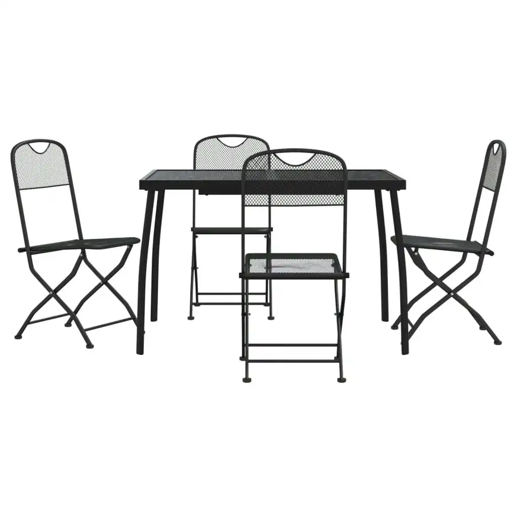 5 Piece Garden Dining Set Anthracite Metal Mesh 3211812