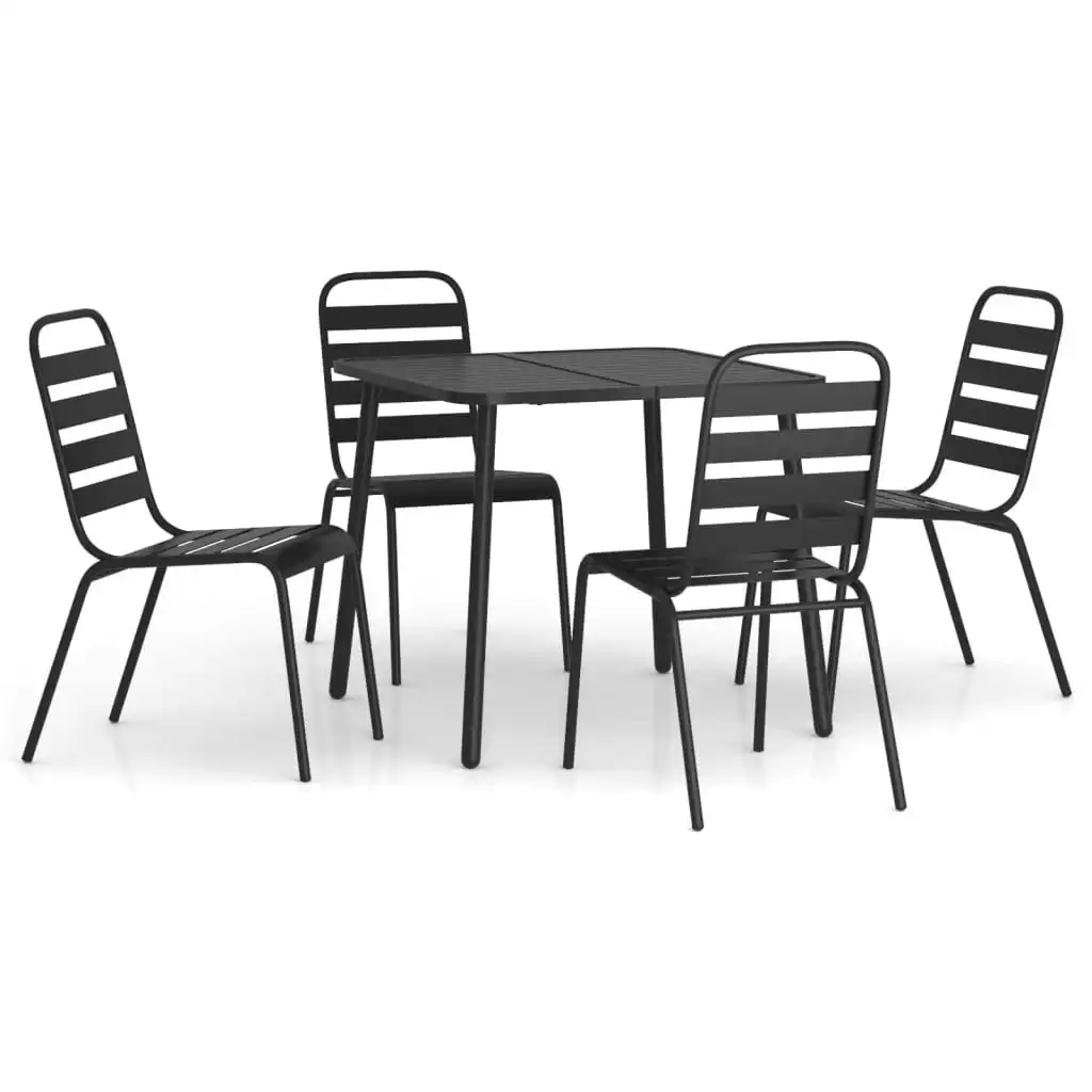 5 Piece Garden Dining Set Anthracite Steel 3187988