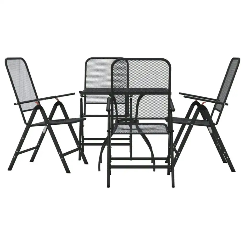 5 Piece Garden Dining Set Anthracite Metal Mesh 3211818