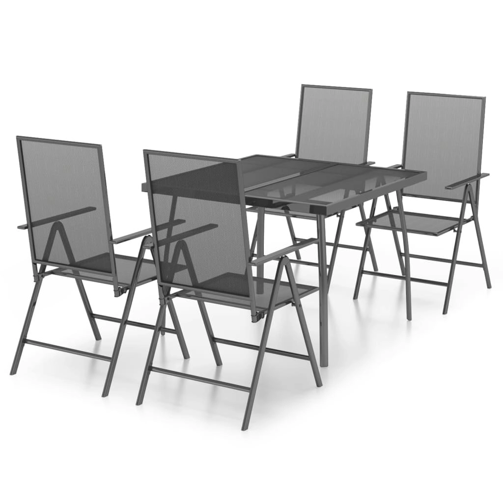 5 Piece Garden Dining Set Anthracite Steel 3187978