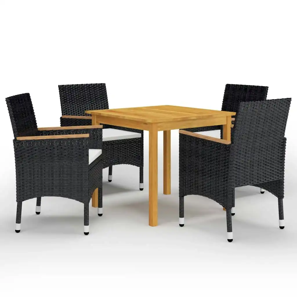 5 Piece Garden Dining Set Black 3067677