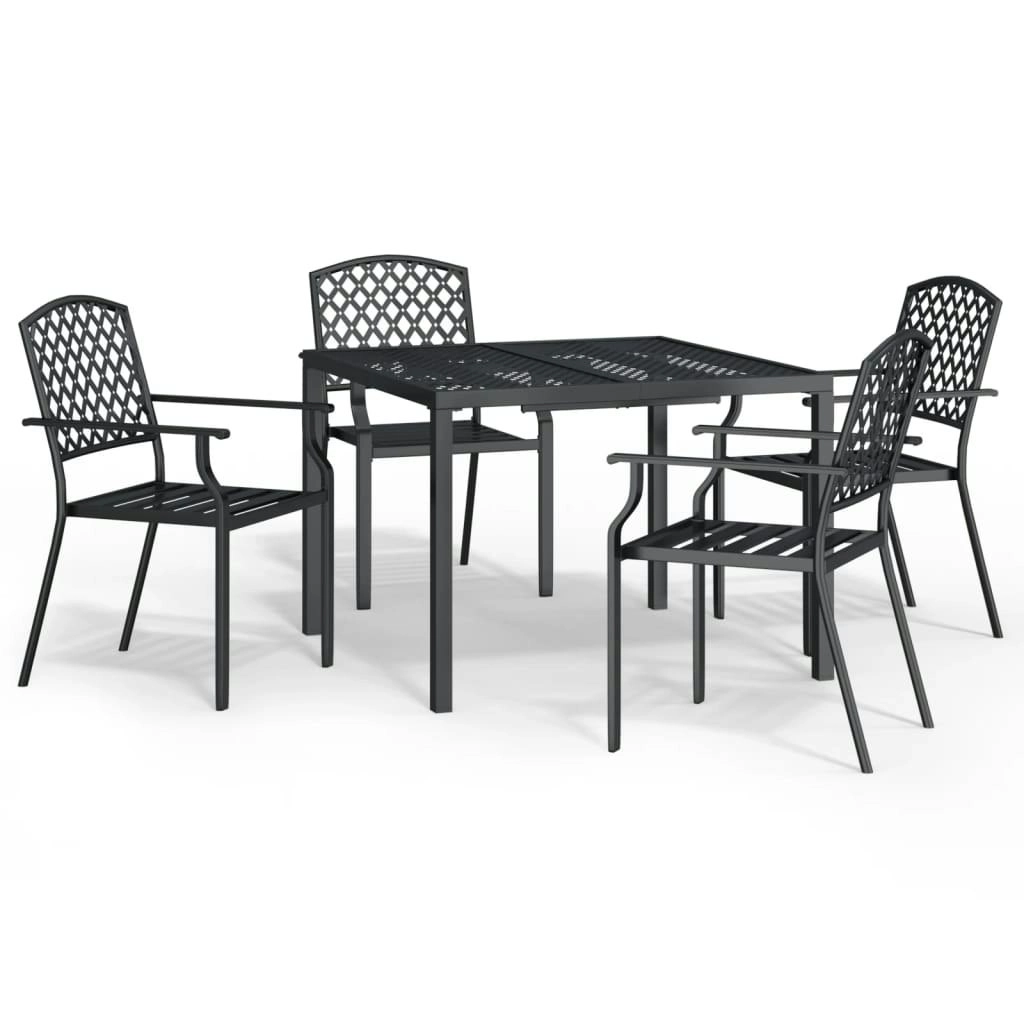 5 Piece Garden Dining Set Anthracite Steel 3188000