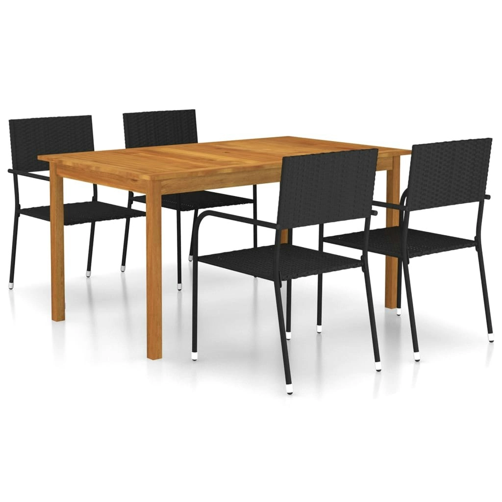 5 Piece Garden Dining Set Black 3067828