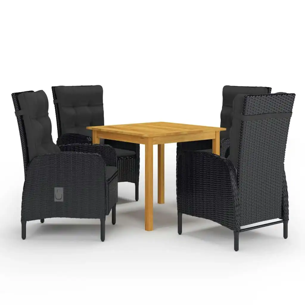 5 Piece Garden Dining Set Black 3067682