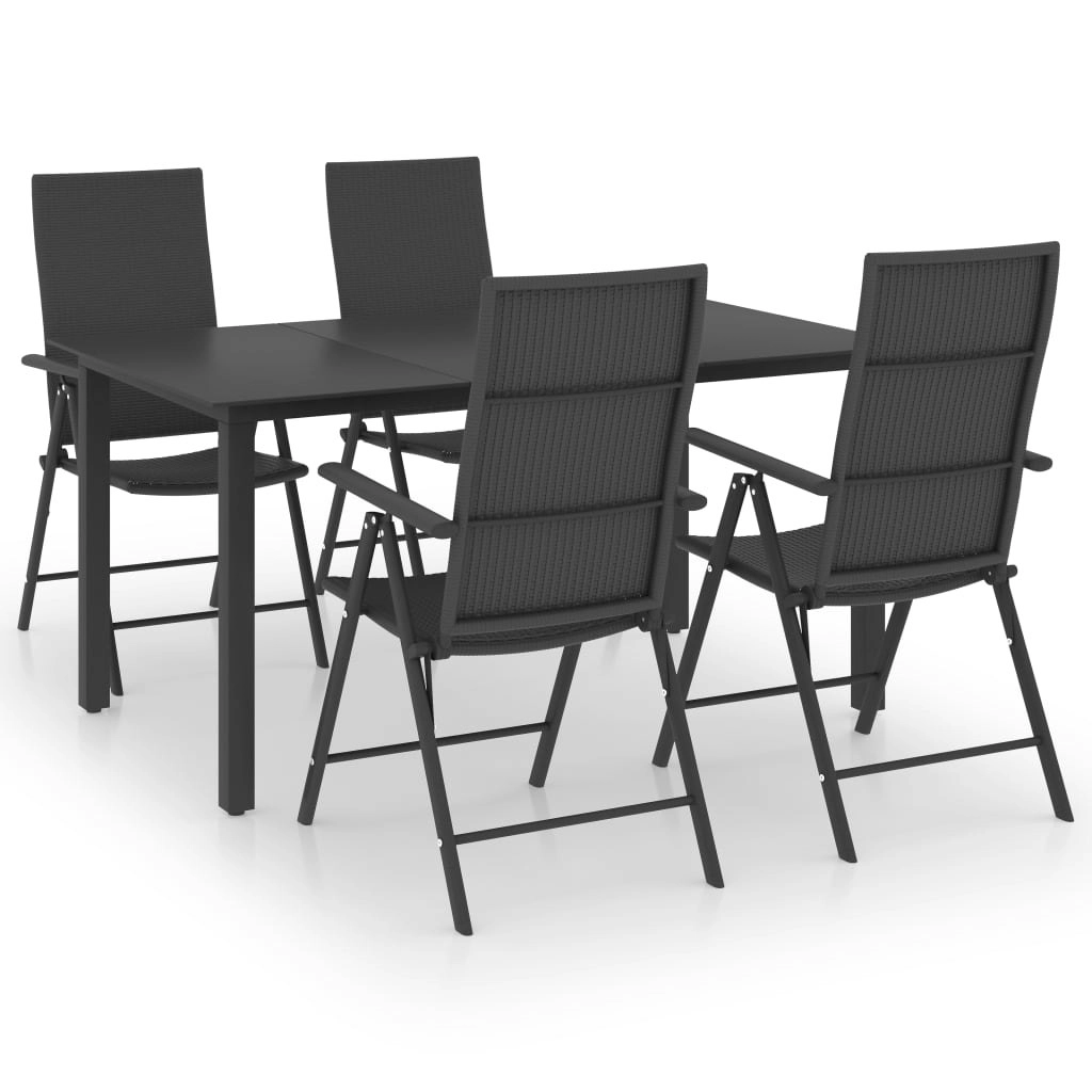 5 Piece Garden Dining Set Black 3060048