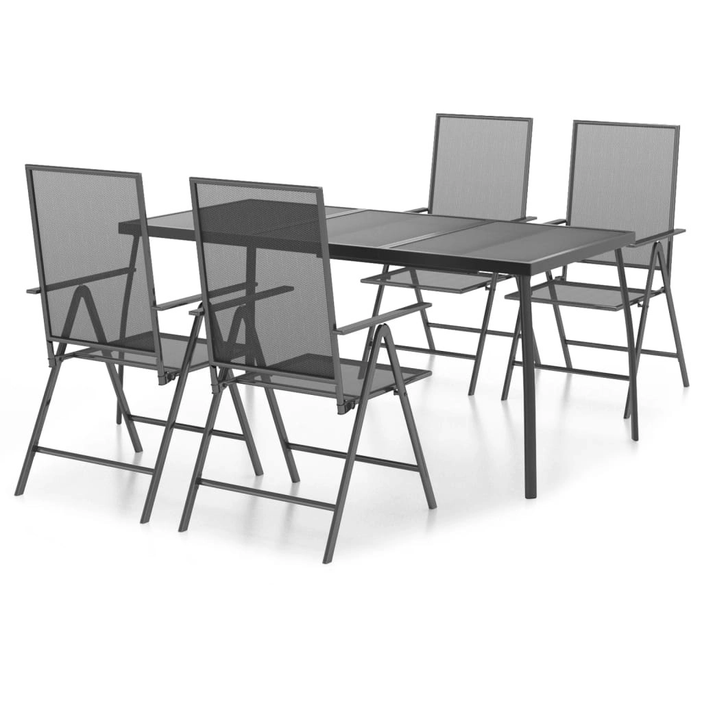 5 Piece Garden Dining Set Anthracite Steel 3187982