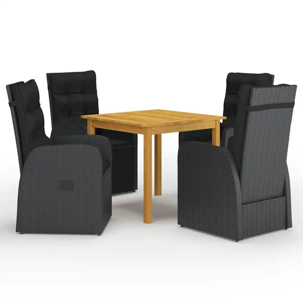 5 Piece Garden Dining Set Black 3067721