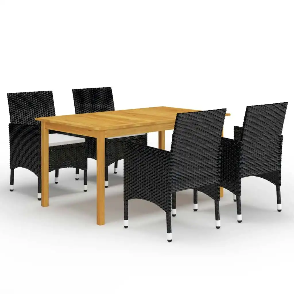 5 Piece Garden Dining Set Black 3067761