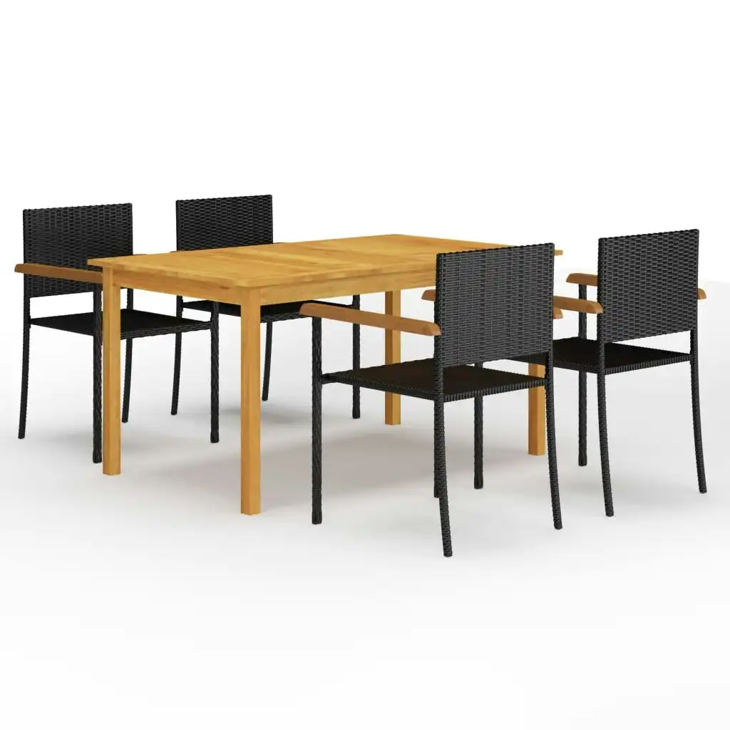 5 Piece Garden Dining Set Black 3067808