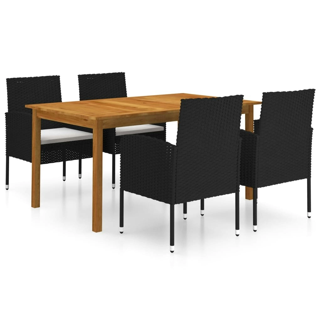 5 Piece Garden Dining Set Black 3067832