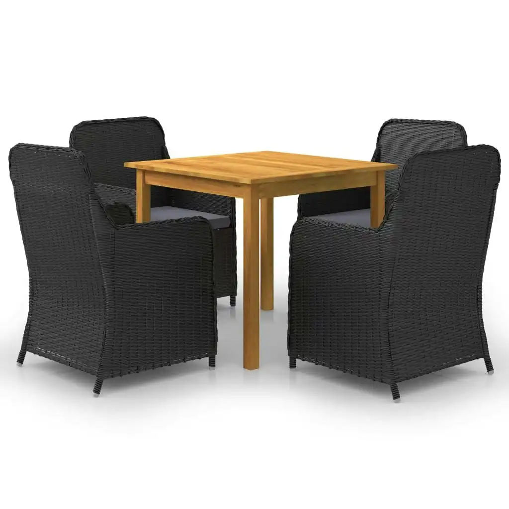 5 Piece Garden Dining Set Black 3067726