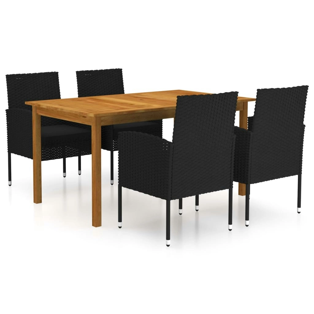 5 Piece Garden Dining Set Black 3067834