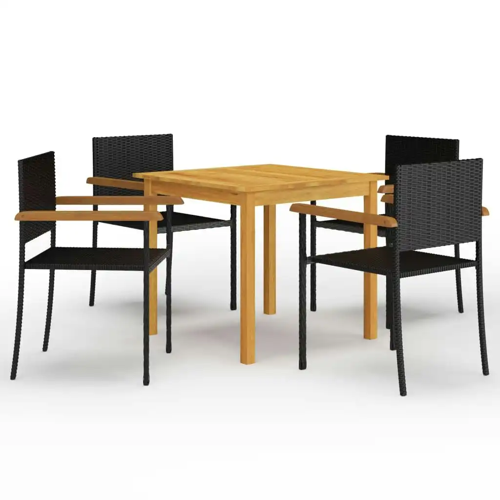 5 Piece Garden Dining Set Black 3067715